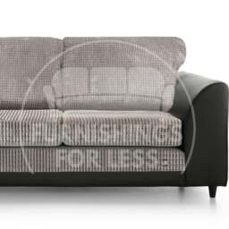Rackhams Luca Mixed Fabric Sofa Suite - Full Back - Black and Grey - thumbnail 3
