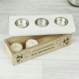 Rackhams Personalised Eid and Ramadan Triple Tea Light Box - thumbnail 2