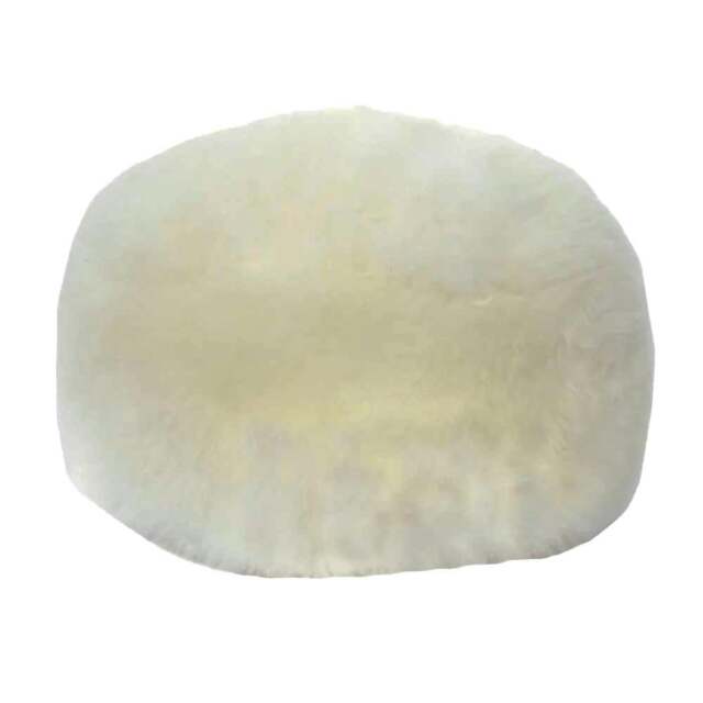 Rackhams Sheepskin Pouffe - Natural - One Size - Natural - 100% Mixed
