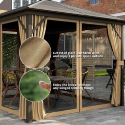 Rackhams 3x3(m) Hardtop Gazebo Outdoor Shelter with Aluminium Frame - thumbnail 5