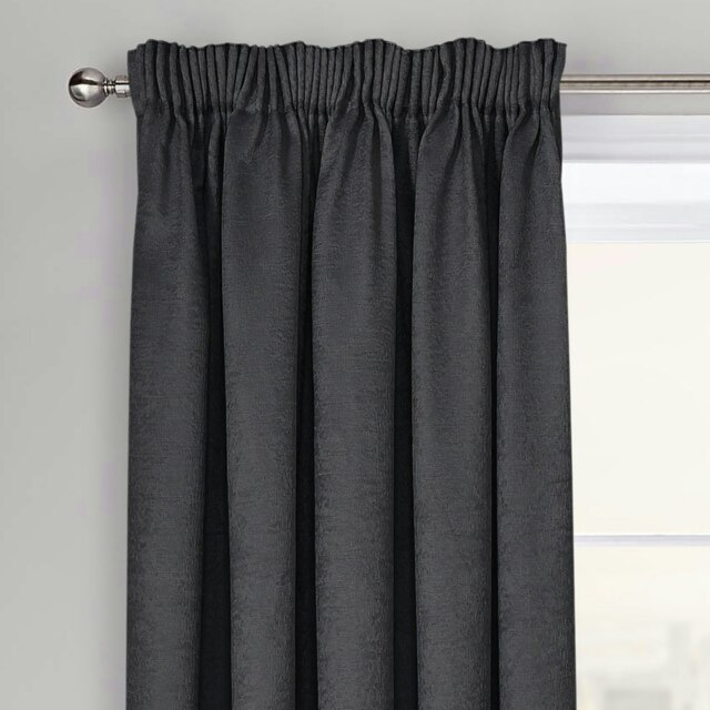 Rackhams Westwood Dimout Pencil Pleat Curtains - 117cm x 137cm - Black - image 1