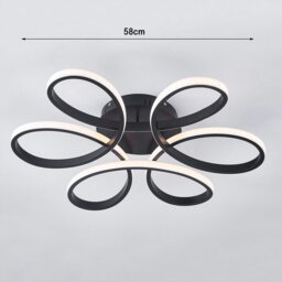 Rackhams Black Frame Modern Dimmable/White LED Chandelier Ceiling Light - Non-dimmable - 58 cm - thumbnail 6