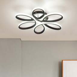 Rackhams Black Frame Modern Dimmable/White LED Chandelier Ceiling Light - Non-dimmable - 58 cm