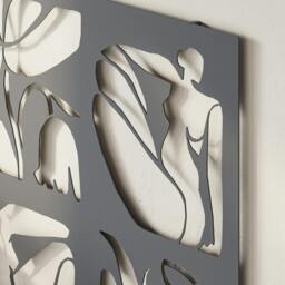 Rackhams Aitus Modern Metal Wall Art Home Decorative Ornament, Black - Metal - Black - thumbnail 4
