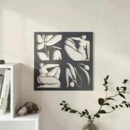 Rackhams Aitus Modern Metal Wall Art Home Decorative Ornament, Black - Metal - Black - thumbnail 3