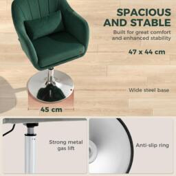 Rackhams Retro Velvet Swivel Tub Chair with Steel Frame - Dark Green - thumbnail 5