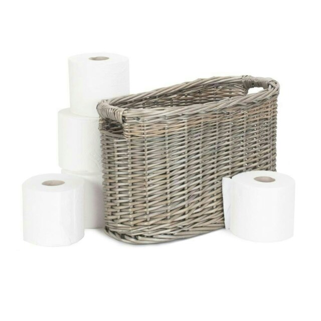 Rackhams Oval Wicker Toilet Roll Storage Holder - image 1