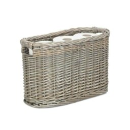 Rackhams Oval Wicker Toilet Roll Storage Holder - thumbnail 2
