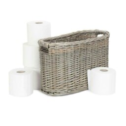 Rackhams Oval Wicker Toilet Roll Storage Holder - thumbnail 1
