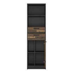 Rackhams Brooklyn Bookcase in Walnut and Dark Matera Grey - Walnut and Dark Matera Grey - Wood - 1 - thumbnail 2