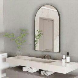 Rackhams Large Arched Aluminium Wall Mirror Black - thumbnail 6