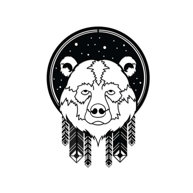 Rackhams Modern Metal Wall Art Bear Theme Home Ornament Decorative Minimalist Design Hanging Wall Sculpture, Black - Metal - Black - image 1