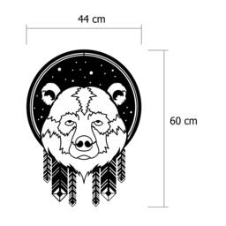 Rackhams Modern Metal Wall Art Bear Theme Home Ornament Decorative Minimalist Design Hanging Wall Sculpture, Black - Metal - Black - thumbnail 3