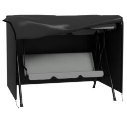 Rackhams Garden Furniture Protector Patio Swing Chair Cover Black - 1 - 205L x 124D x 164Hcm - Outdoor Swing Cover - thumbnail 2