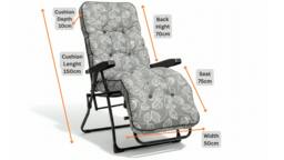 Rackhams Deluxe Garden Relaxer - Aspen Grey - Multi-Position Reclining Chair - thumbnail 3