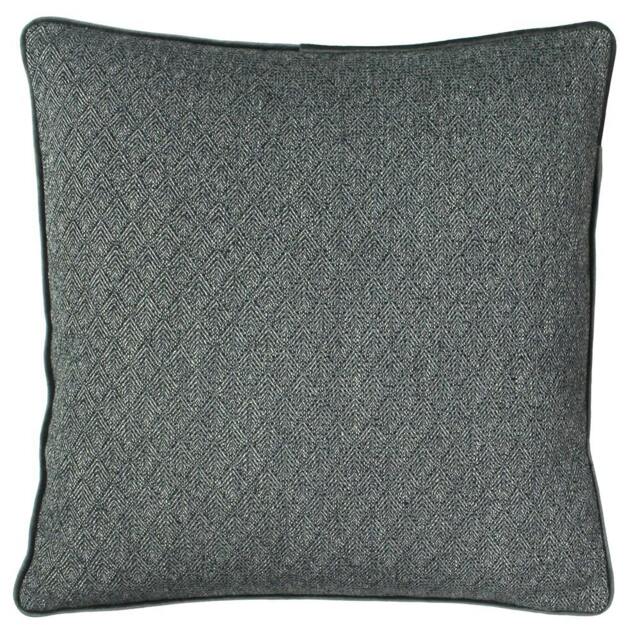 Rackhams Blenheim Geometric Cushion Cover - Grey - One Size - Grey - 65% Viscose/25% Polyester/10% Linen - image 1