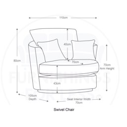 Rackhams Byron Dundee Chenille Fabric Swivel Chair - Silver - thumbnail 3