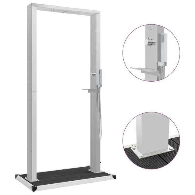 Rackhams Outdoor Shower with Tray WPC Stainless Steel