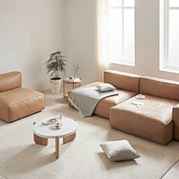 Rackhams Lucian Four Seater Coner Sofa, Modular Sofa, Real Leather - thumbnail 5