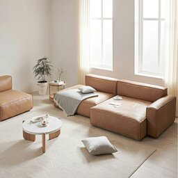 Rackhams Lucian Four Seater Coner Sofa, Modular Sofa, Real Leather - thumbnail 2