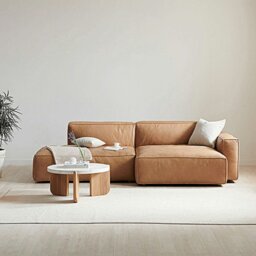 Rackhams Lucian Four Seater Coner Sofa, Modular Sofa, Real Leather - thumbnail 1