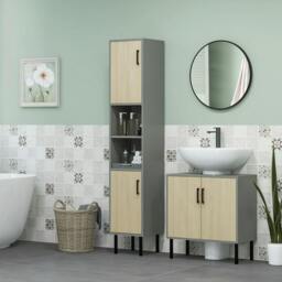 Rackhams Bathroom Sink Cabinet, Under Sink Basin Storage Cupboard with Shelf - thumbnail 1