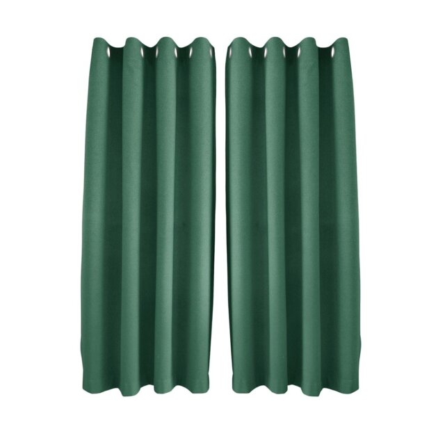 Rackhams Emerald Green Linen Blackout Eyelet Curtains - 46x54 Inch Drop - Pair - image 1
