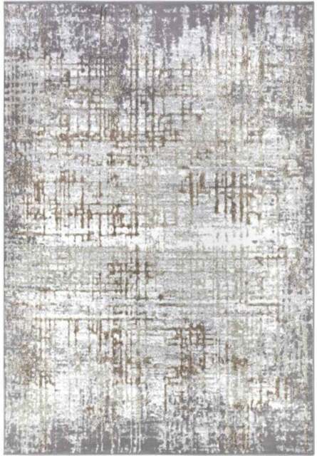 Rackhams Shine Design Abstract Cream Grey Rug - 120X170 cm - image 1