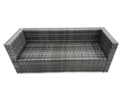 Rackhams Outdoor Rattan Garden Furniture Set 6 Seater Patio Lounge Sofa Set with Square Coffee Table 2 Side Table Dark Grey Mixed - thumbnail 6