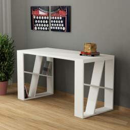 Rackhams Honey Modern Desk with Integrated Bookshelf Storage 137cm - Oak - thumbnail 4