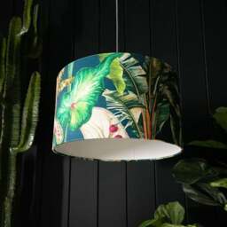 "Rackhams Magic Fruits Velvet Lampshade - Table / Floor Lamp - 40cm Diameter x 25cm Height (16"" x 10"")" - thumbnail 1