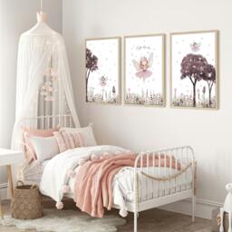 Rackhams Nursery Pictures Framed - Set of 3 wall art prints - 20 x 30 in / 50 x 76 cm - Satin Photo paper 280 gsm - White Frame - thumbnail 5