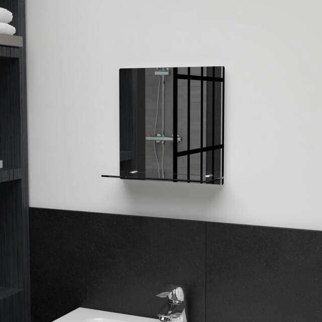 Rackhams Wall Mirror with Shelf 30x30 cm Tempered Glass