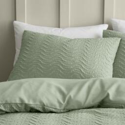 Rackhams Heatset Wave Mint Green Duvet Cover Set - Super King - thumbnail 5
