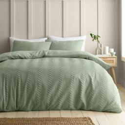 Rackhams Heatset Wave Mint Green Duvet Cover Set - Super King - thumbnail 2