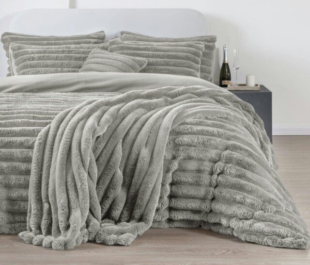 Rackhams Big Cord Teddy Silver Duvet Cover Set - King