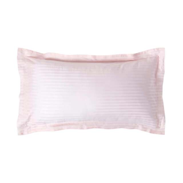 Rackhams Silky 330 TC Egyptian Cotton Satin Stripe Oxford Pillowcase, King Size - Pink