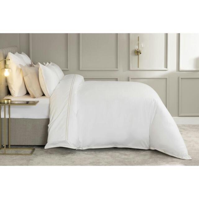 Rackhams Savoy Duvet Cover Set - Oyster - Double - Oyster - 80% Egyptian Cotton/20% Cotton - image 1