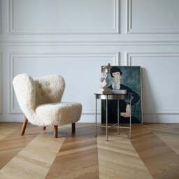 Rackhams Fitz Lounge Chair, White - NO STOOL - Long Hair - thumbnail 3
