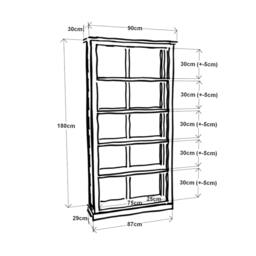 Rackhams Bookcase with plinth 180x90x30cm - Brown - thumbnail 6