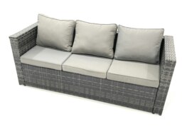 Rackhams Outdoor Garden Furniture Set 9 Seater Rattan Sofa Set with Coffee Table Dark Grey Mixed - thumbnail 5