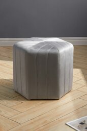 Rackhams Sarina Velvet Ottoman Footstool - Grey - thumbnail 2