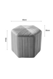 Rackhams Sarina Velvet Ottoman Footstool - Grey - thumbnail 4