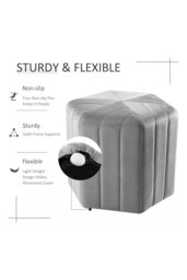 Rackhams Sarina Velvet Ottoman Footstool - Grey - thumbnail 5