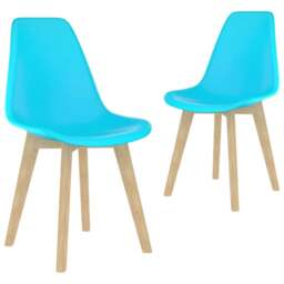 Rackhams Dining Chairs 2 pcs Blue Plastic - thumbnail 1