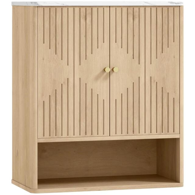 Rackhams Bathroom Wall Cabinet with Adjustable Shelf - Oak