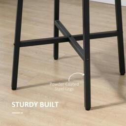 Rackhams 85cm Dining Room Table, Industrial Style Kitchen Table Round with Steel Legs, Rustic Brown - thumbnail 6