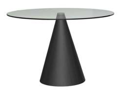 Rackhams Oscar Round Dining Tables - Small - Black Glass - thumbnail 3