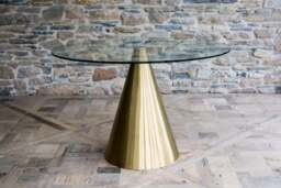 Rackhams Oscar Round Dining Tables - Small - Black Glass - thumbnail 6