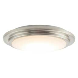 Rackhams Modern Chic Satin Nickel Flush LED Bathroom Ceiling Light Fitting - thumbnail 5